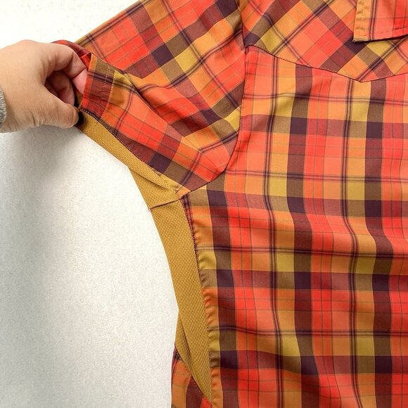 CLUB RIDE Vented Plaid Pearl Snap Button Front Shirt Bike Cycling size Large - Picture 4 of 8
